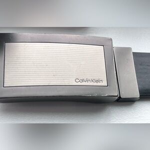 Calvin Klein Black & Brown flip Silver Modern Belt men’s size 34